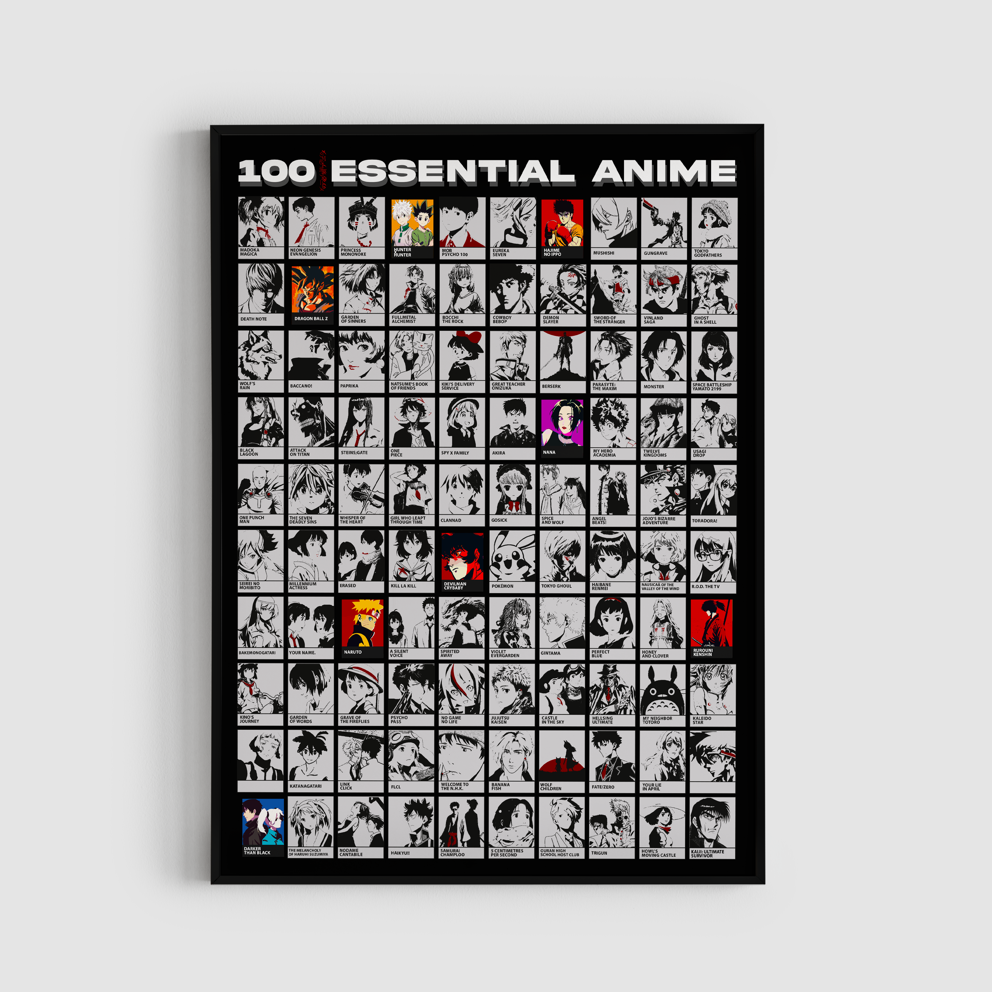  Enno Vatti 100 Anime Scratch Off Poster - Top Animes Of All  Time (16.5 x 23.4)- Ultimate Bucket List/Cool Anime Stuff- Best Gifts for  Anime Lovers, Christmas, Easter, Valentine's Day 