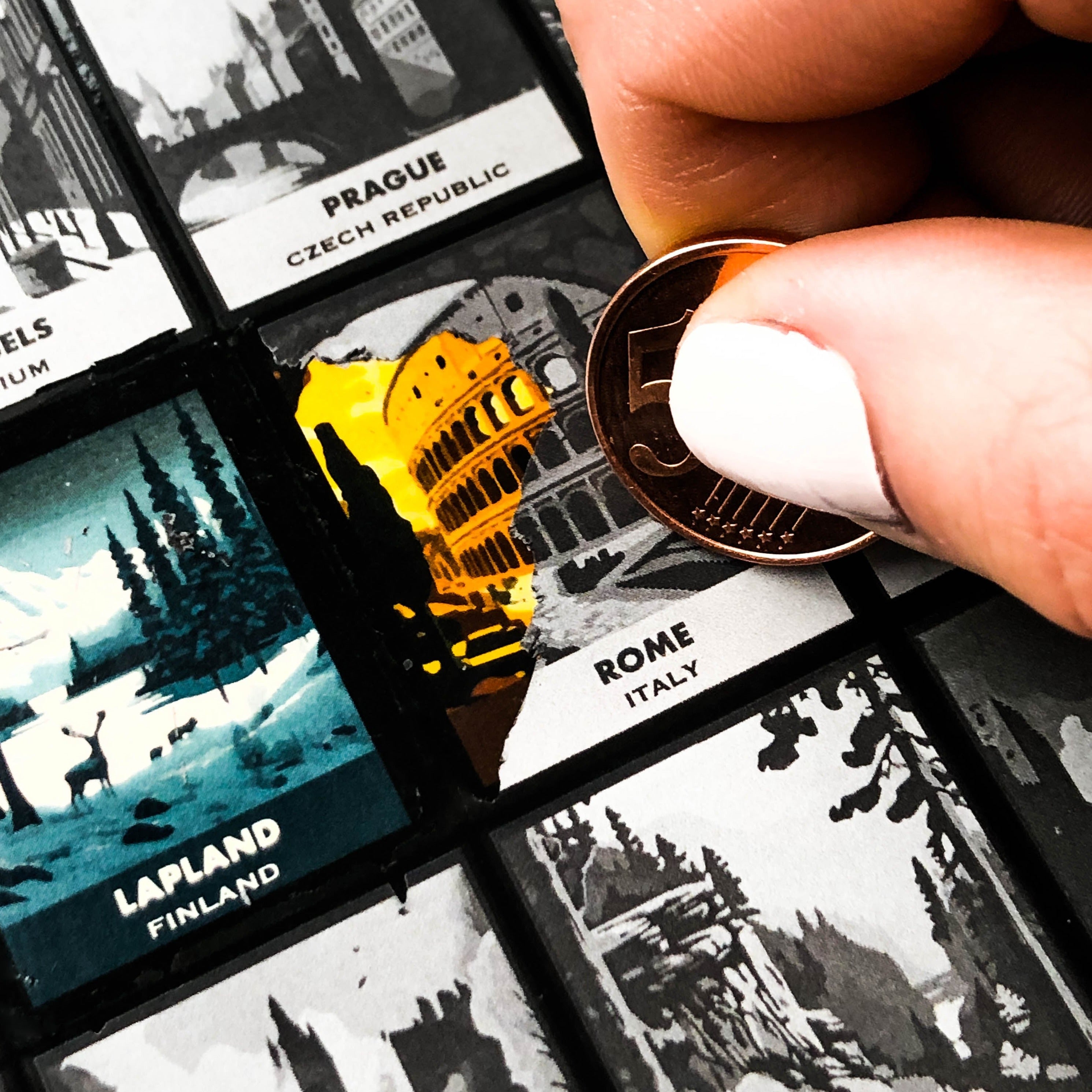 100 Essential Places in Europe Scratch Poster