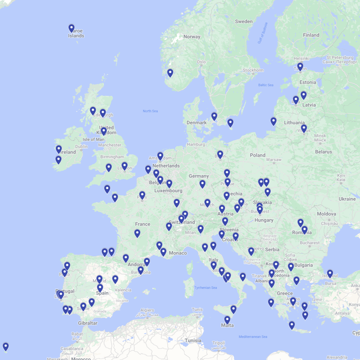 100 Essential Places in Europe Scratch Poster